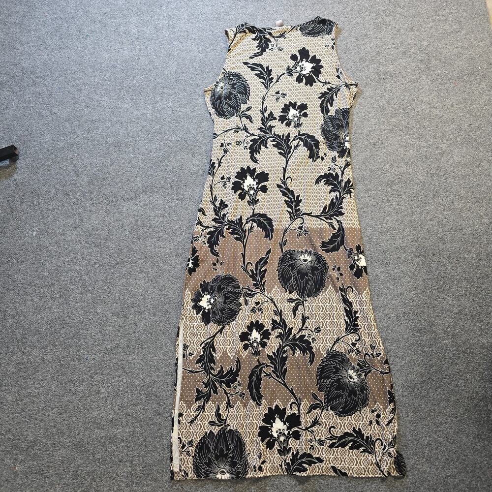 Chicos Dress Womens Size Large Brown Floral Maxi Stretchy Sheath Capsule Casual - Picture 8 of 9